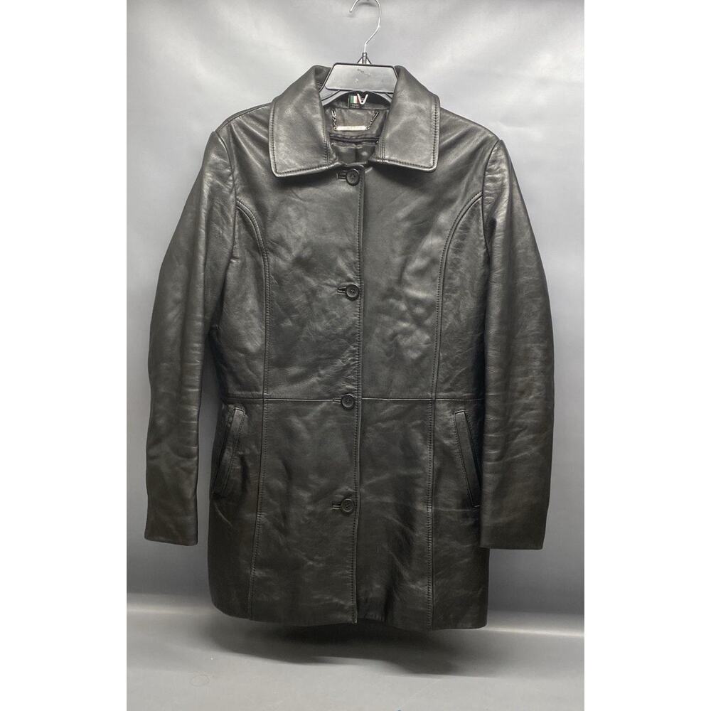 Knoles Carter Black Lambskin Leather Blazer Jacket Buttery Coat No Liner Sm 36w